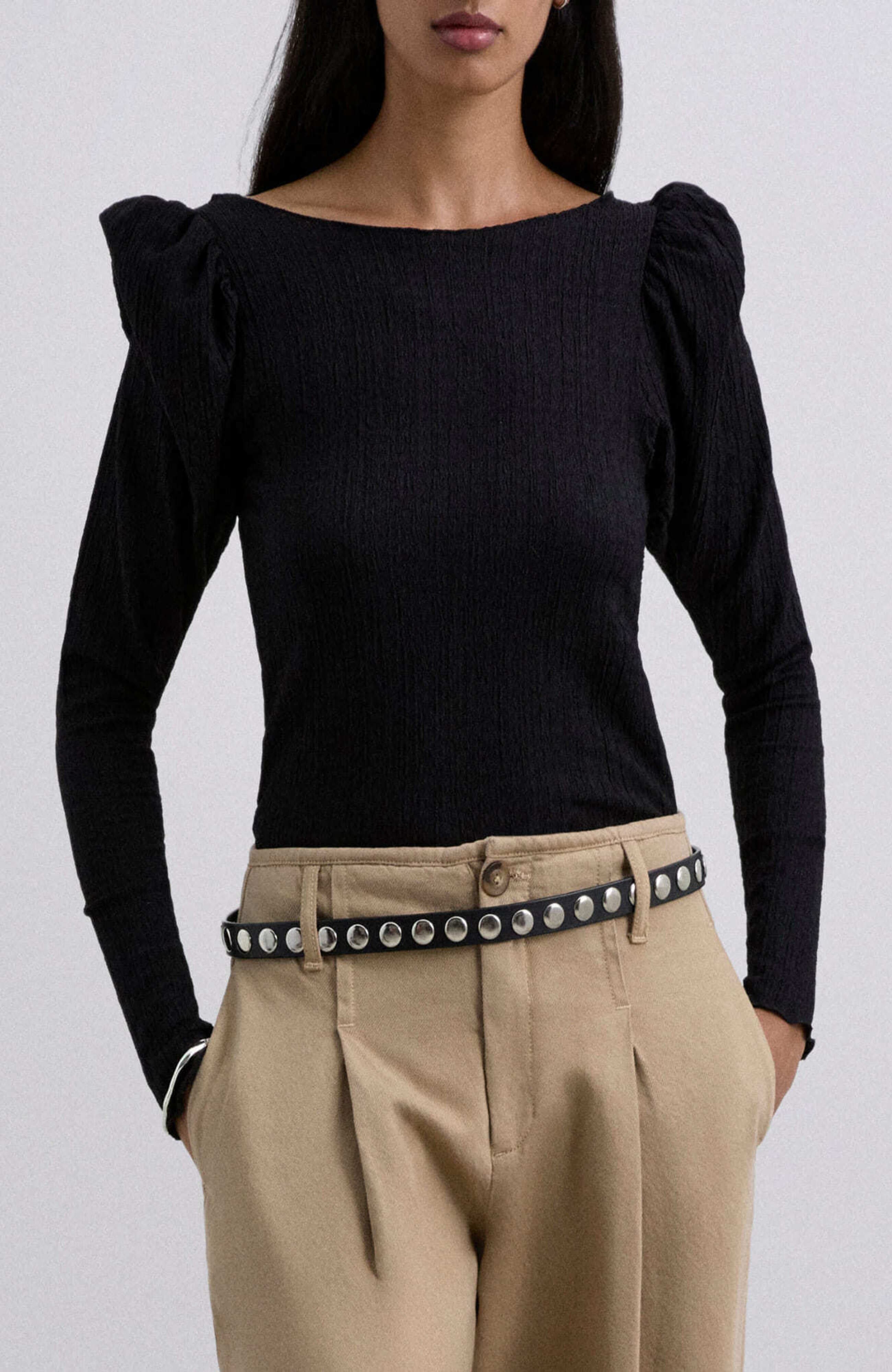 Wrinkle Puff Ls Tee