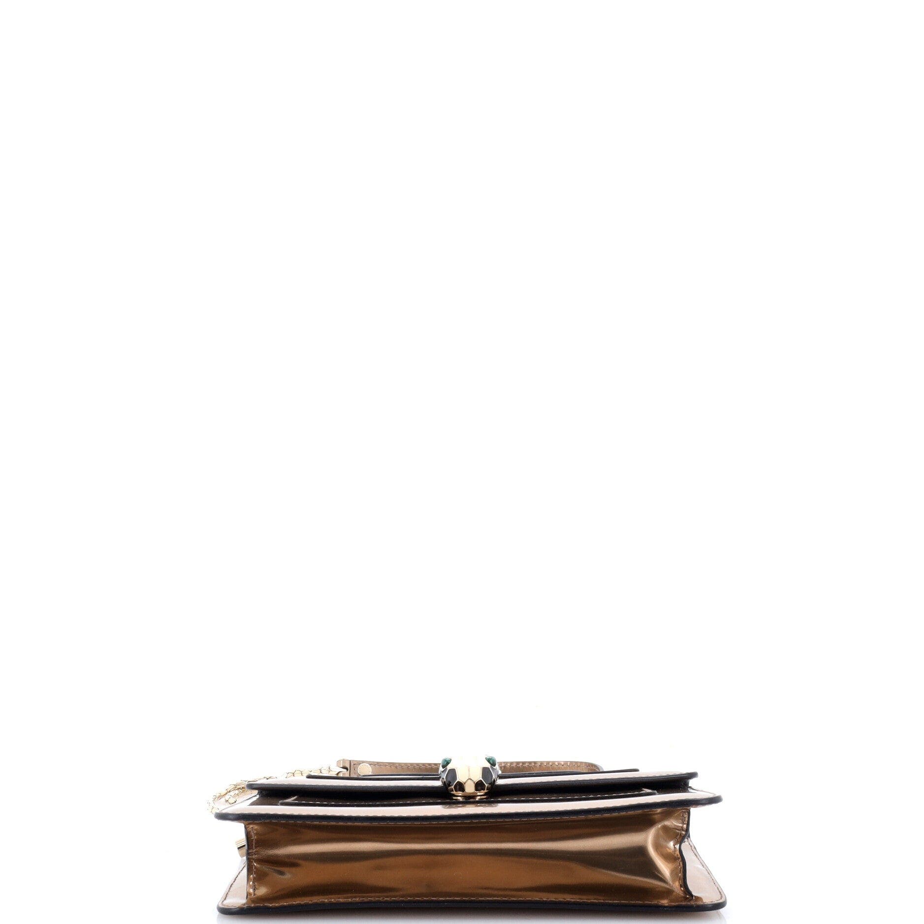 Serpenti Forever Shoulder Bag Metallic Leather Small, Alternate, color, White