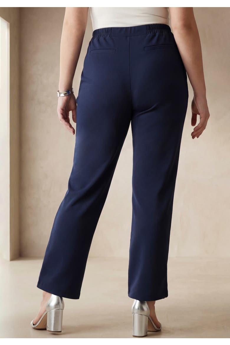Stretch Knit Crepe Sailor Trouser, Alternate, color, NAVY