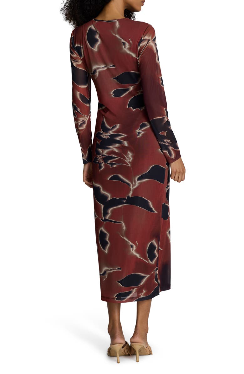 Kenneth Cole Side Knot Long Sleeve Midi Dress, Alternate, color,