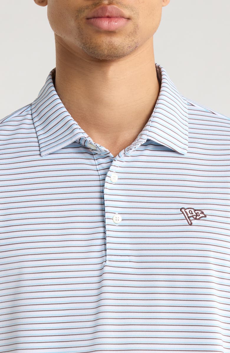 Quiet Golf Sunny Active Stripe Polo, Alternate, color, Pacific Blue