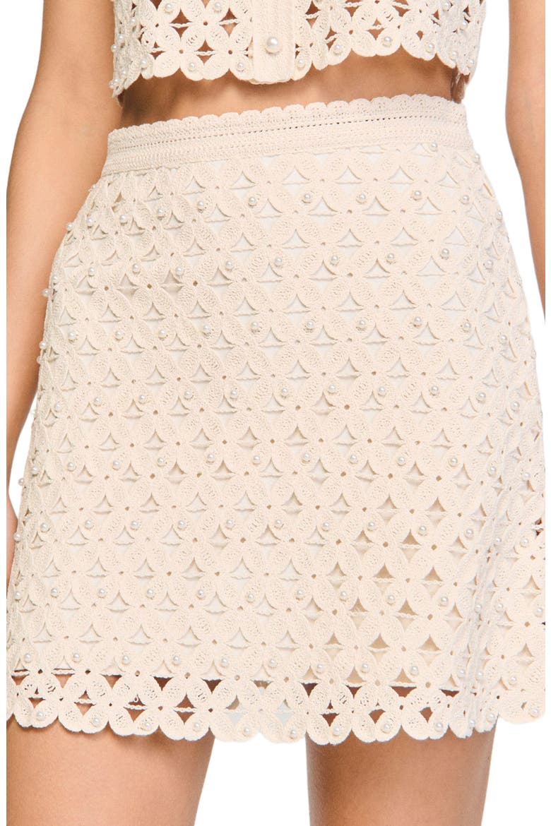 Short beaded crochet skirt, Alternate, color, Ecru