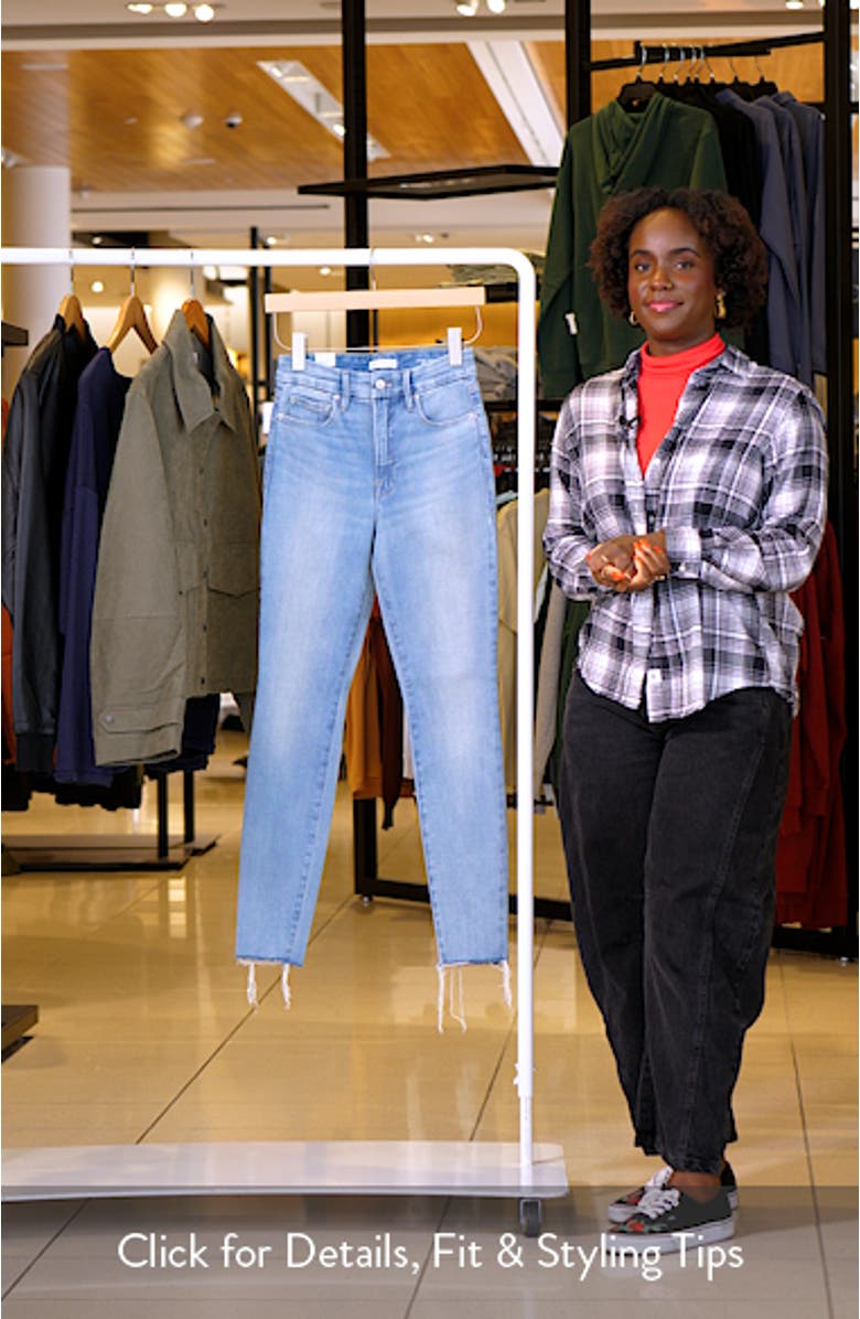 SoftTech Good Waist Raw Hem High Waist Skinny Jeans, sales video thumbnail