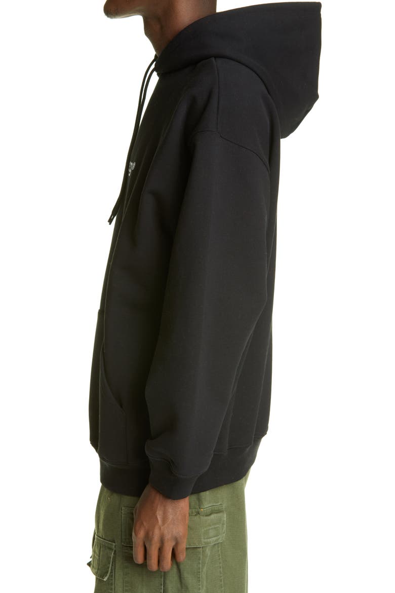 Copyright Logo Oversize Men's Hoodie, Alternate, color, BLACK/ WHITE