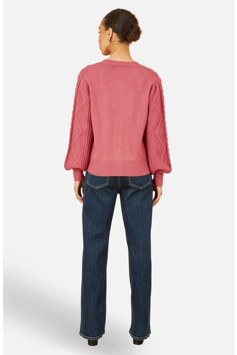 Relaxed Fit Cable Cardigan, Alternate, color, Rose Pink