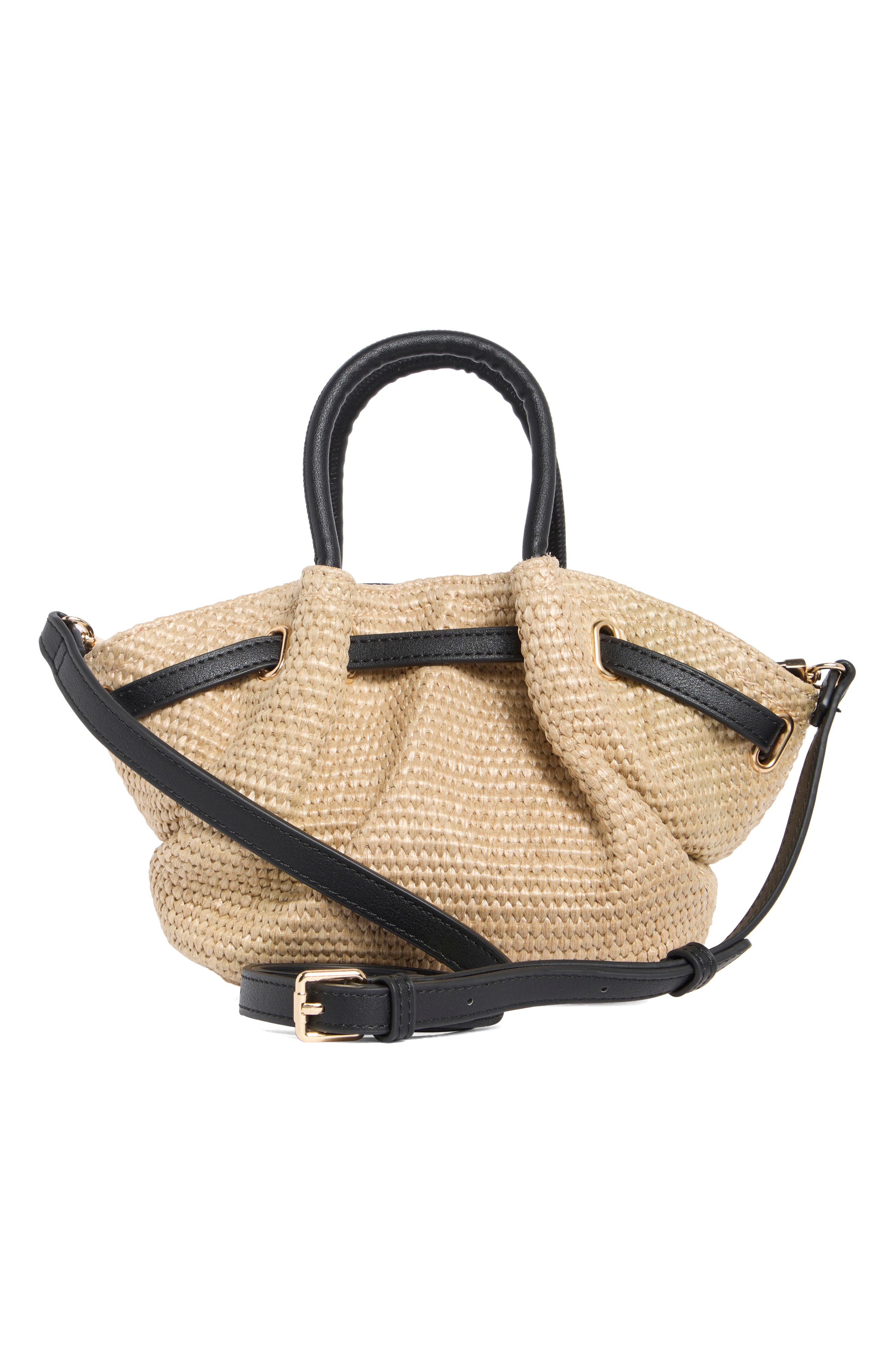 Straw Crossbody Bag, Alternate, color, NATURAL BLACK