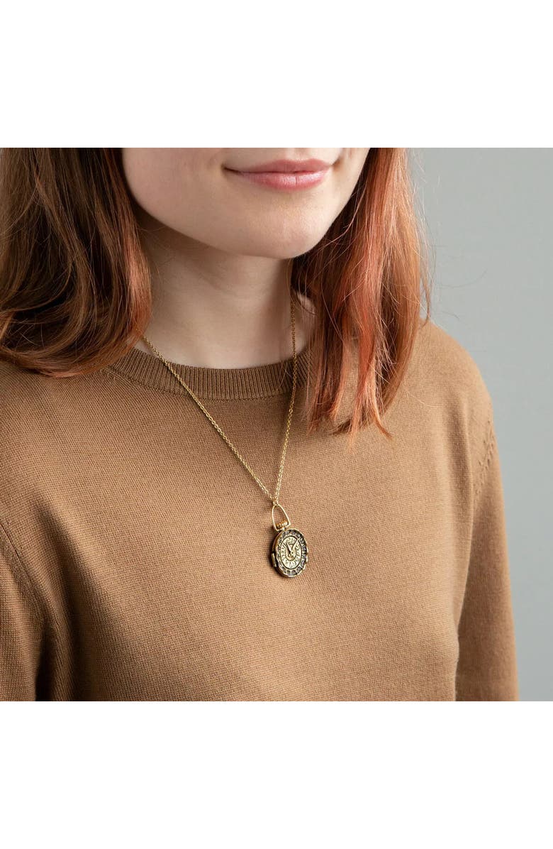 Uncommon Goods 1111 Locket by Ariana Ost, Alternate, color, Gold With Crystals