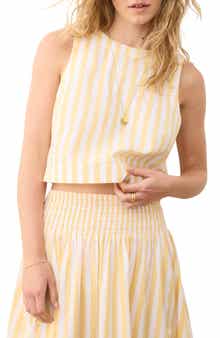 Marine Layer Quinn Stripe Sleeveless Pima Cotton Crop Top