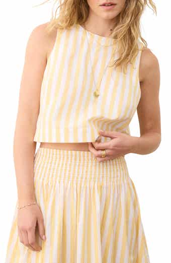 Marine Layer Quinn Stripe Sleeveless Pima Cotton Crop Top