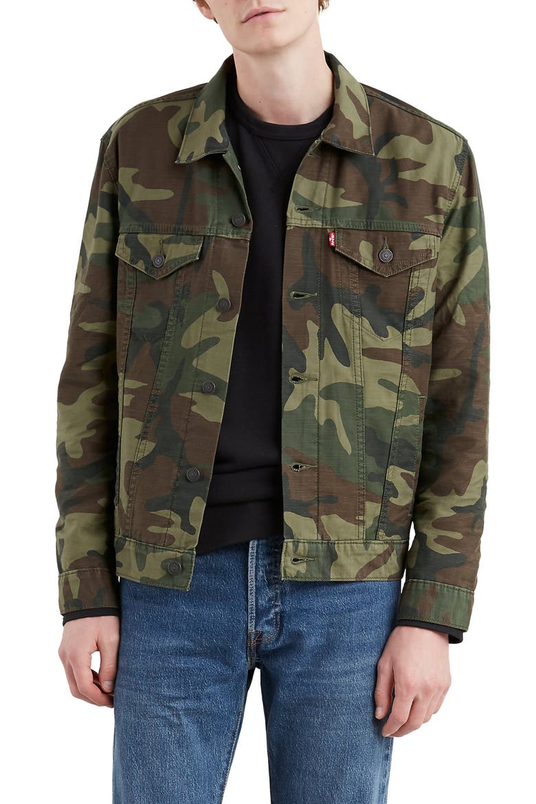 Levi's® The Trucker Camo Jacket, Main, color, PHALAROPE CAMO