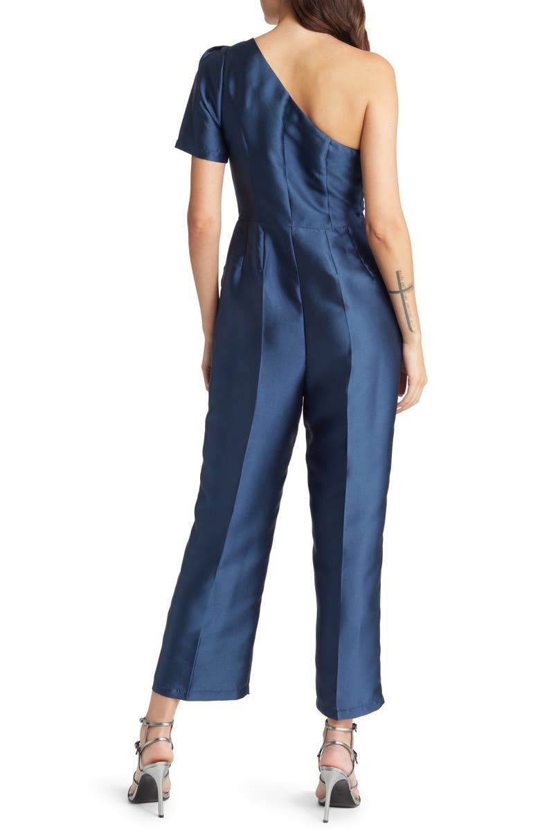 Lulus Divine Dream One-Shoulder Satin Jumpsuit, Alternate, color,