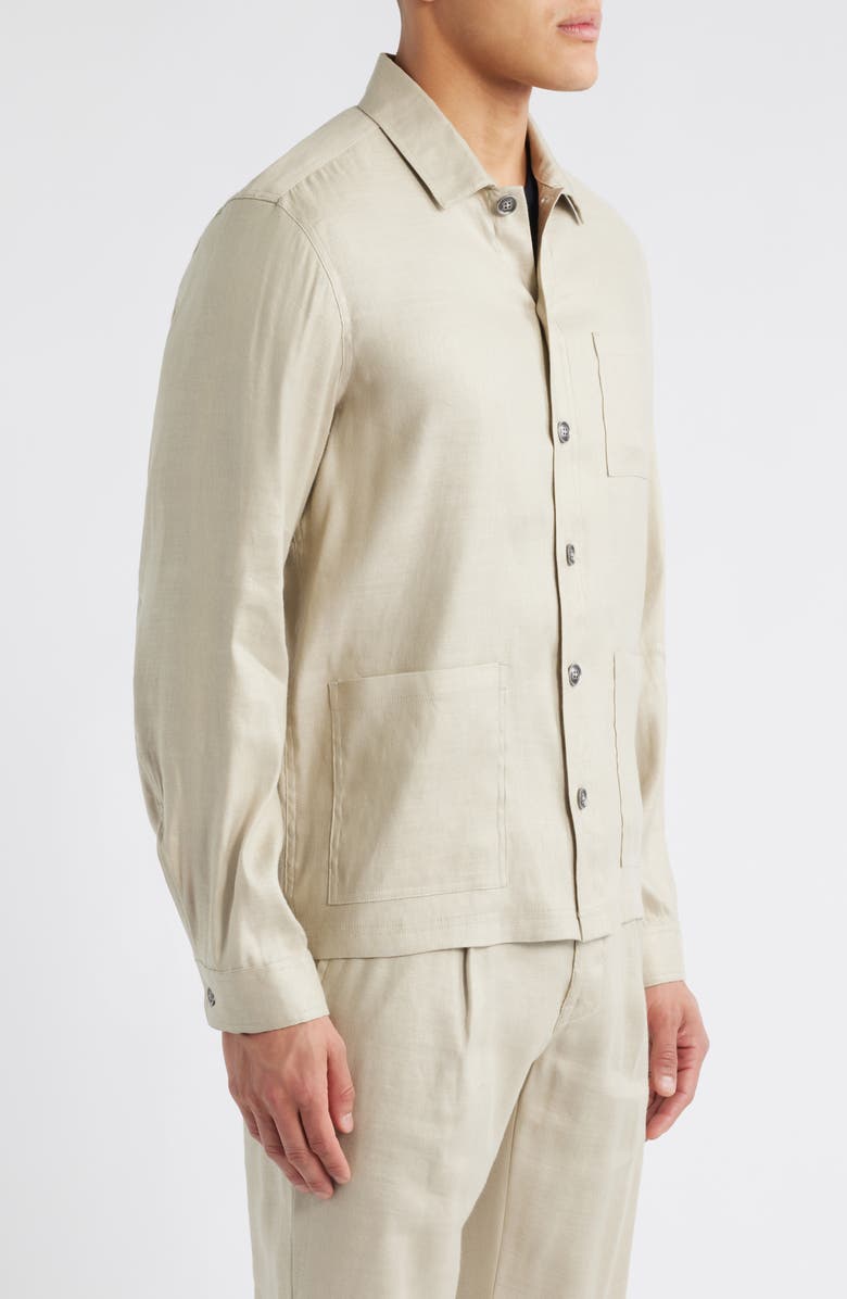 W.R.K Linen Blend Shirt Jacket, Alternate, color, Tan