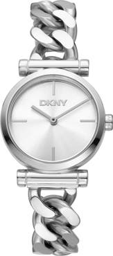 DKNY Curb Chain Link Bracelet Watch, 28mm