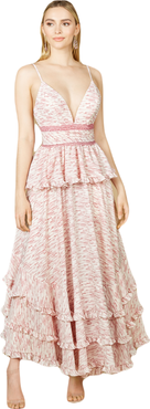 LARA New York Plunging V-Neck Print Dress