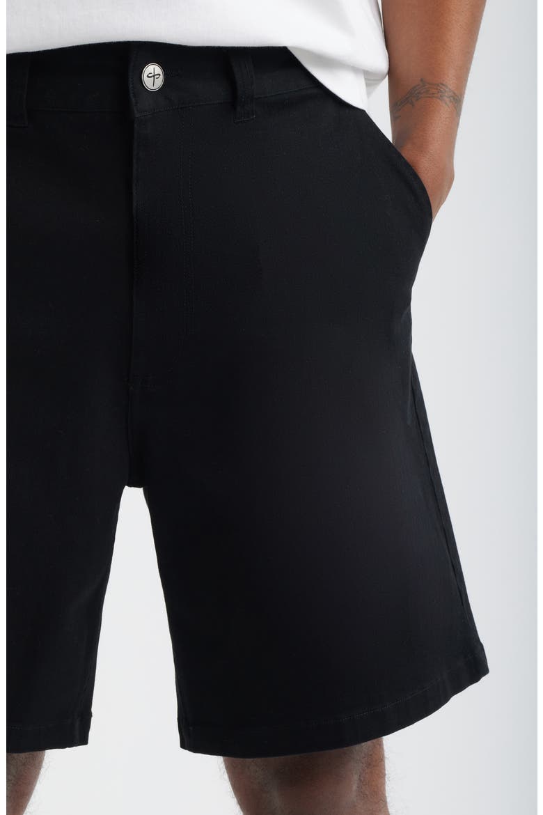 Del Mar Flat Front Stretch Twill Chino Shorts, Alternate, color, BLACK