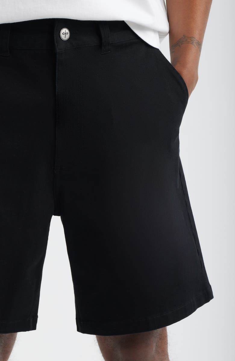 SANTO STUDIO Del Mar Flat Front Stretch Twill Chino Shorts, Alternate, color, Black