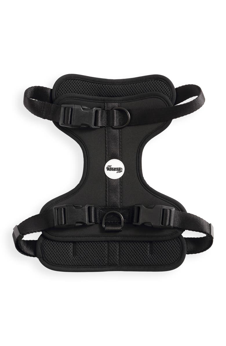 The Licker Store Arlo Adjustable Soft Padded No Pull Pet Harness with 3 Buckles and 3 Leash Clips, Main, color, Black