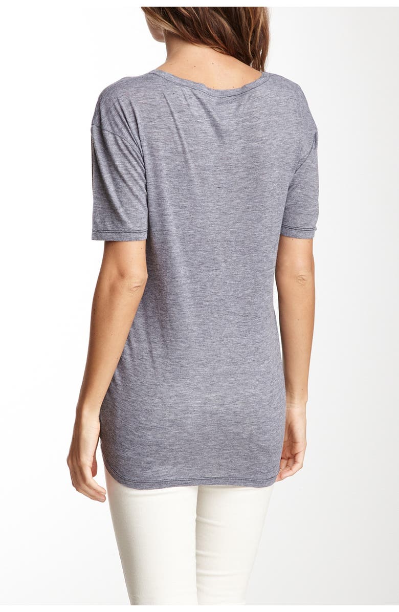 GO COUTURE Slub V-Neck Pocket T-Shirt, Alternate, color, Charcoal Chic Glasses