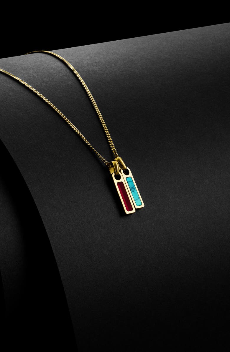 Vincero Men's Birthstone Pendant Necklace, Alternate, color, Gold - February