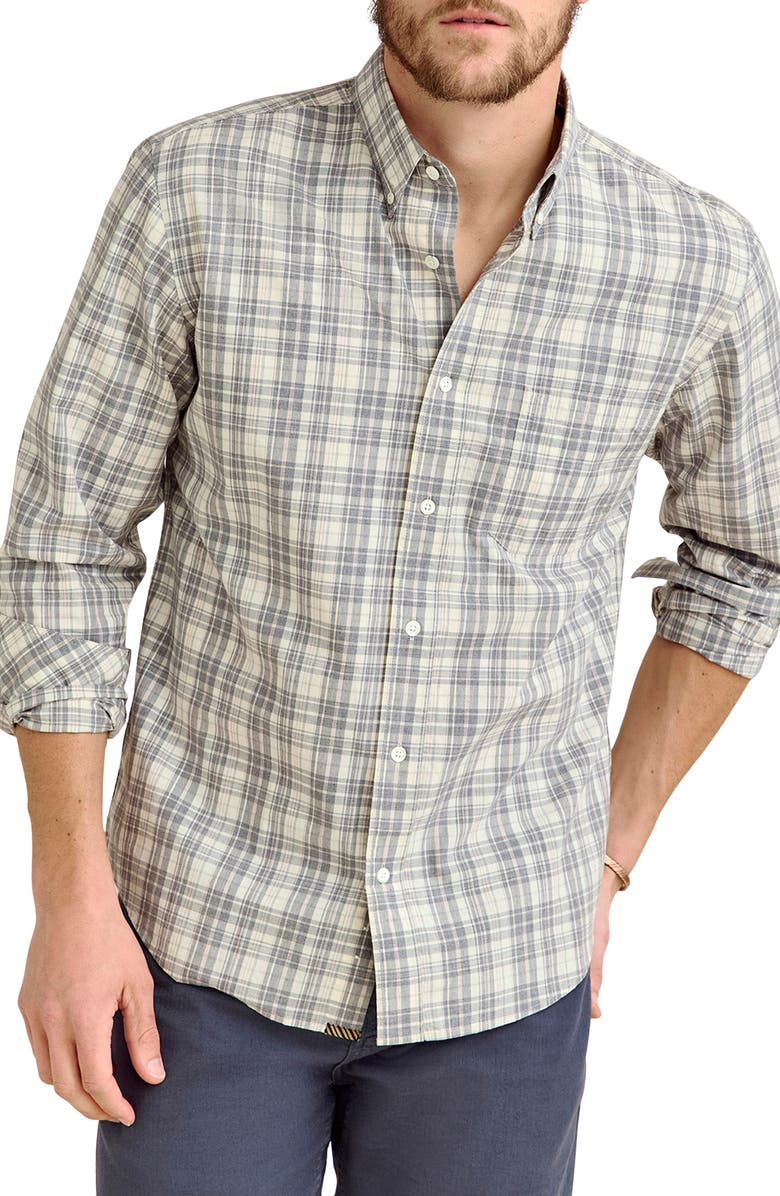 Billy Reid Plaid Cotton Button-Down Shirt, Main, color, 