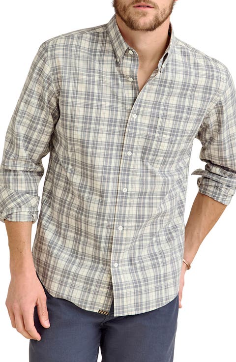Plaid Cotton Button-Down Shirt