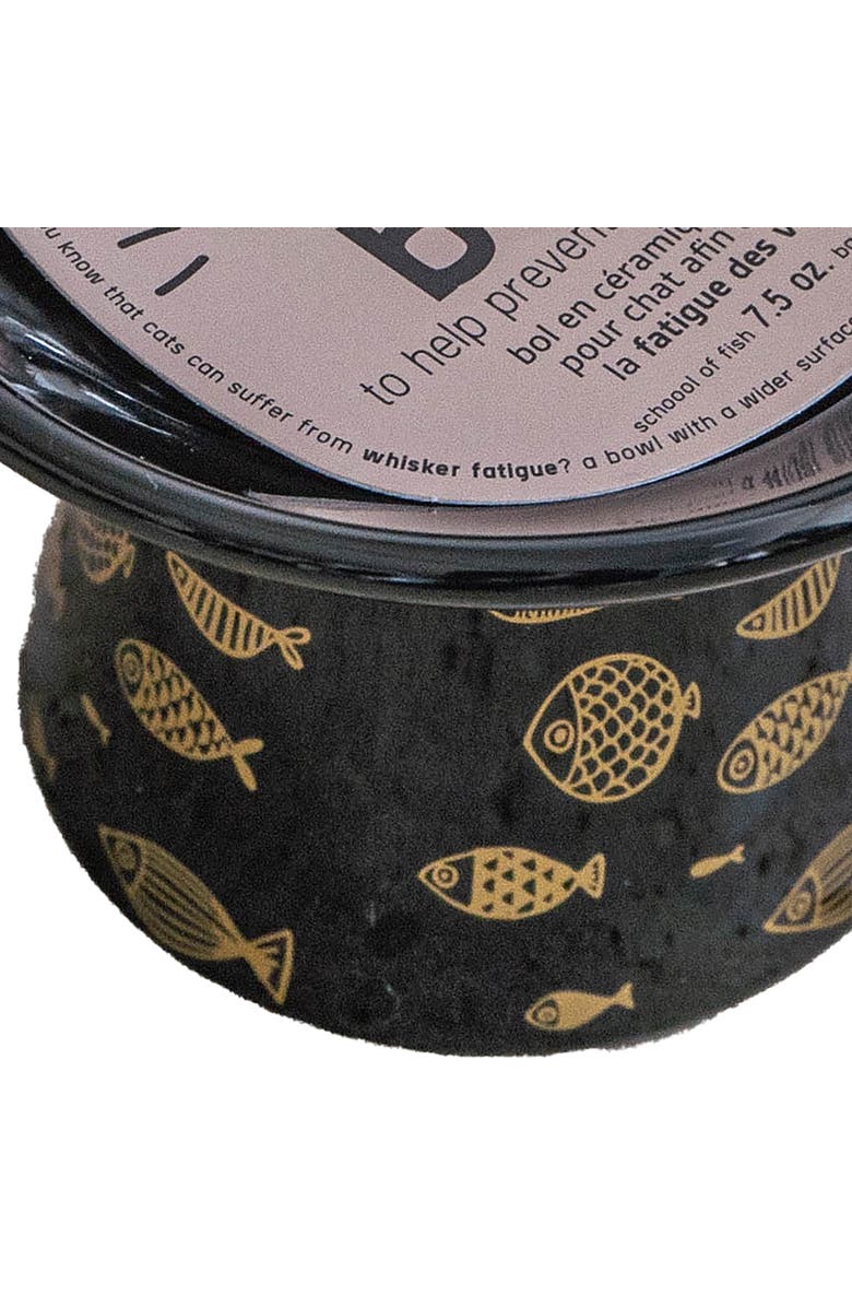 Dexypaws Flat Top Ceramic 7.5oz Cat Bowl, Alternate, color, Multicolored