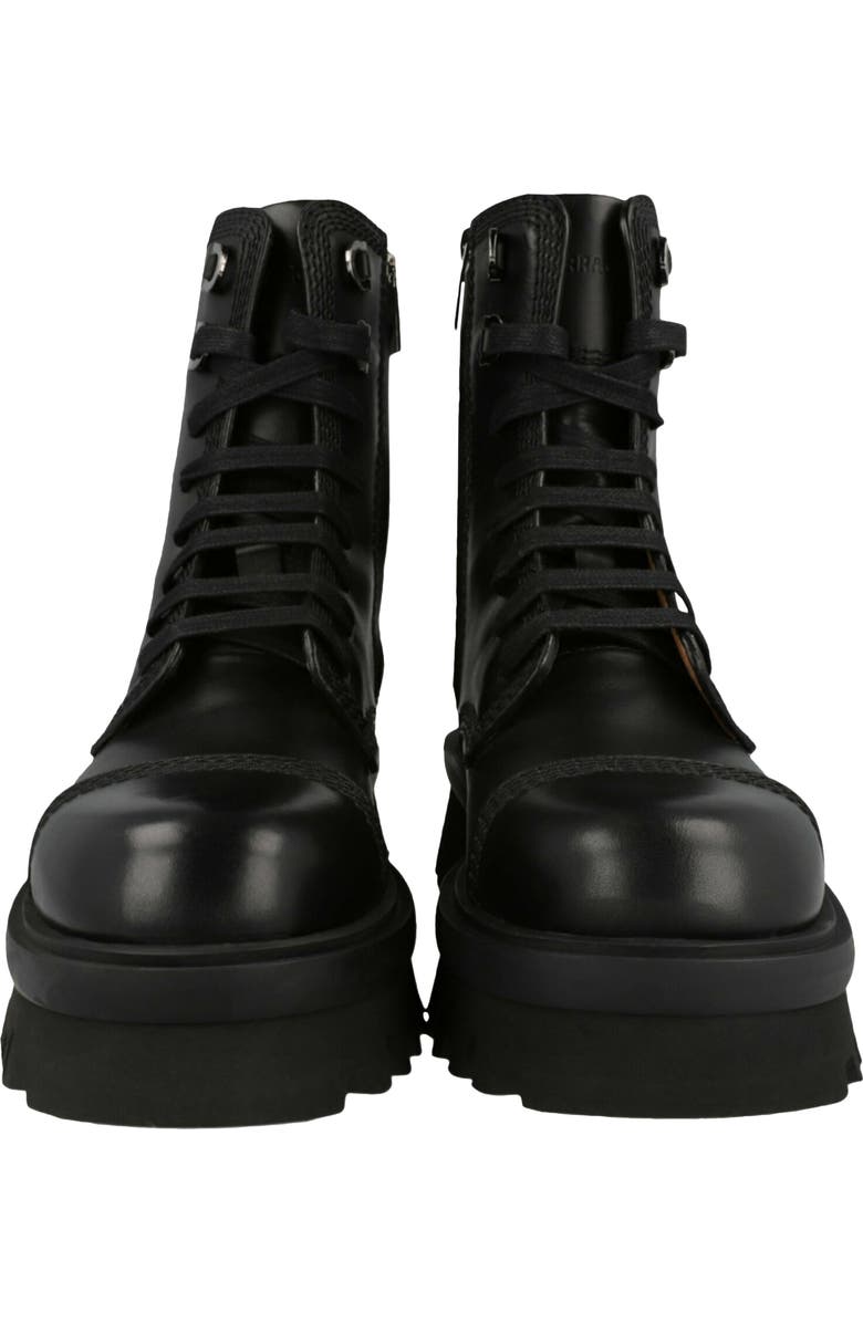 FERRAGAMO Faraway Lug Sole Combat Boot, Alternate, color, Black
