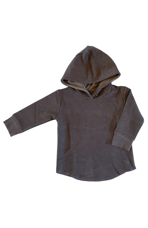 Waffle Knit Hooded Pullover