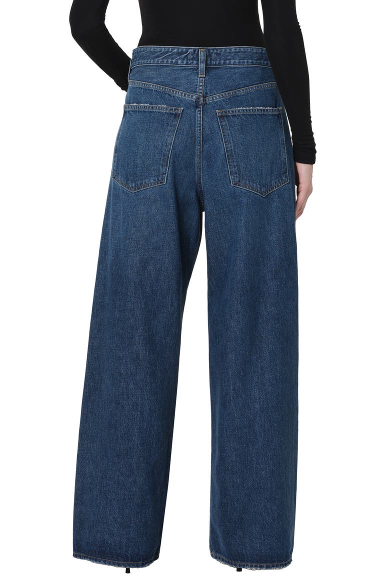 Vana Fold Waistband Wide Leg Jeans, Alternate, color, NEXUS DARK INDIGO