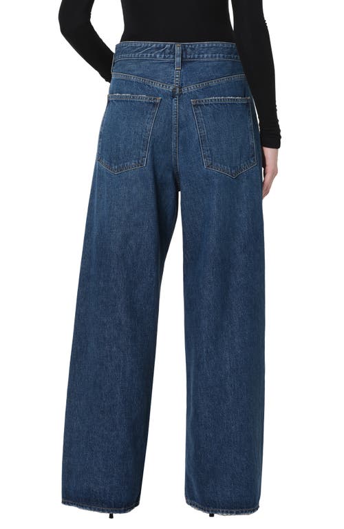 Agolde Vana Fold Waistband Wide Leg Jeans In Blue