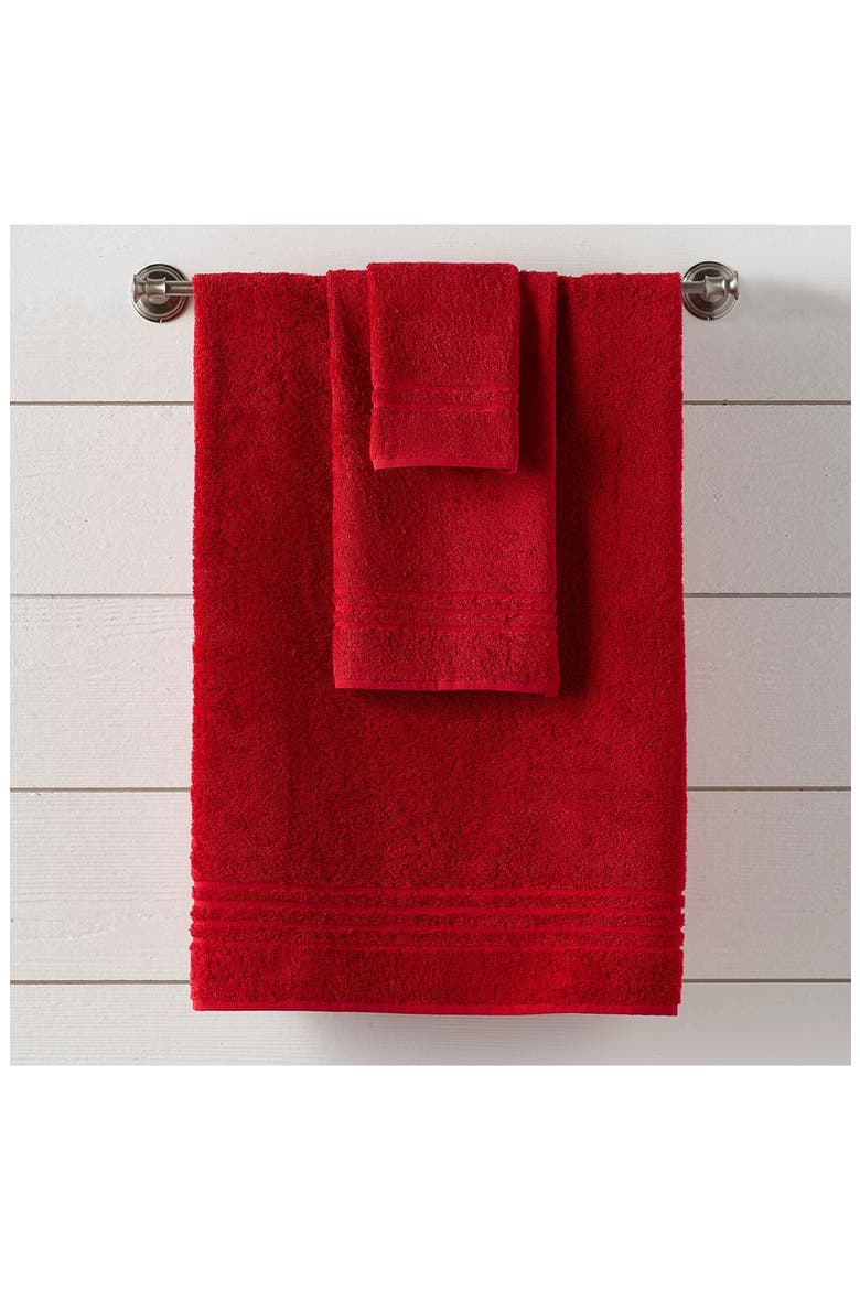 Solid Cotton 12-Piece Towel Set, Alternate, color, RED