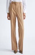 Max Mara Carbone Camel Hair Straight Leg Pants