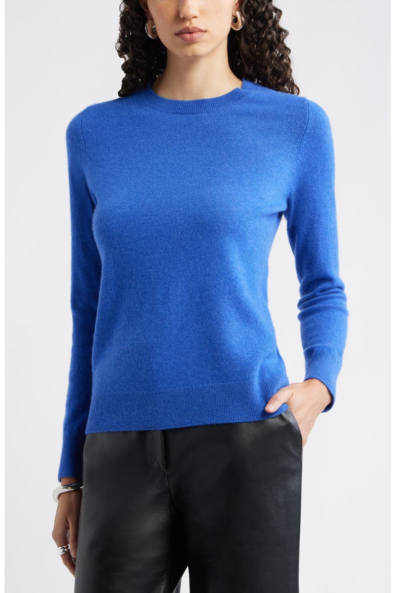 Cashmere Crewneck Sweater, Main, color, BLUE GLORY