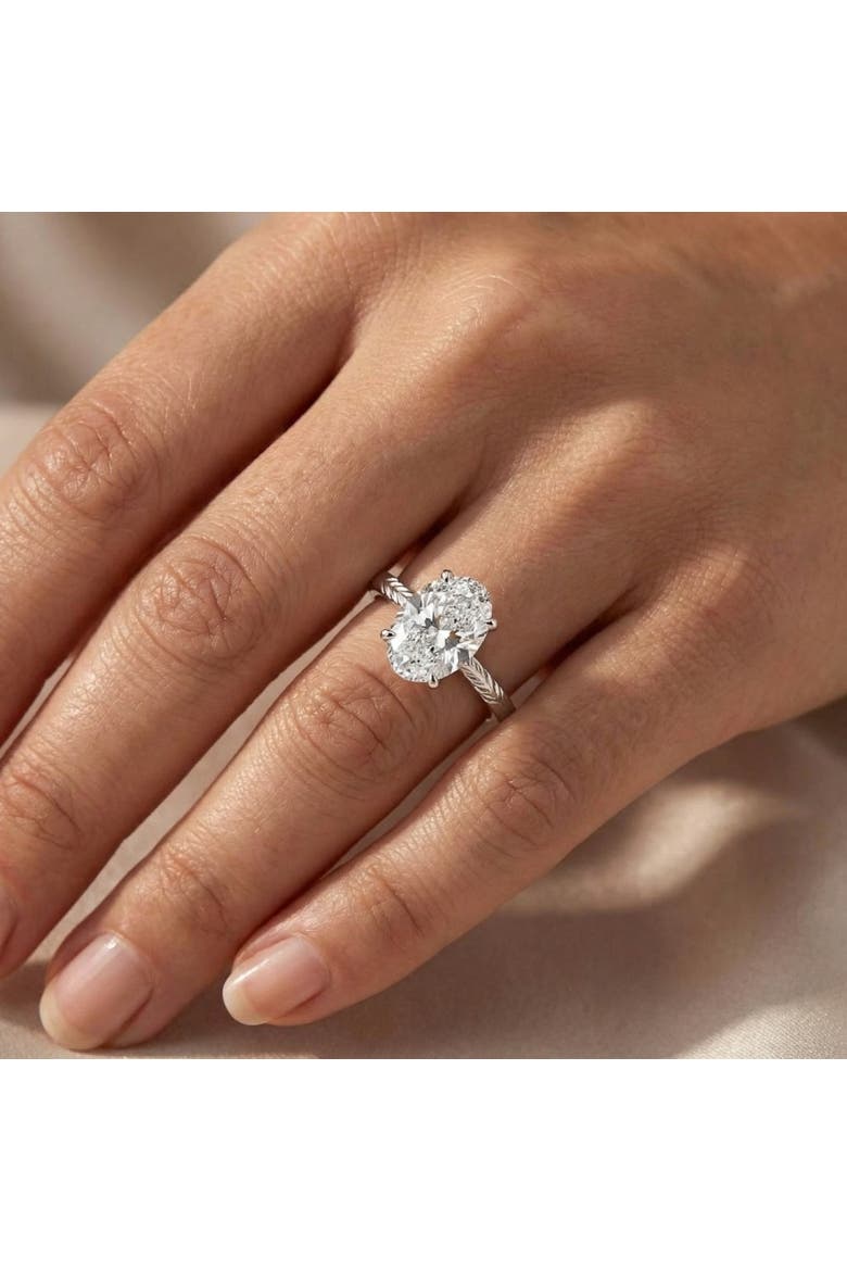 Certified 3Ct Oval Diamond Solitaire Engagement Ring 14k Gold Lab Grown, Alternate, color, 14k White Gold