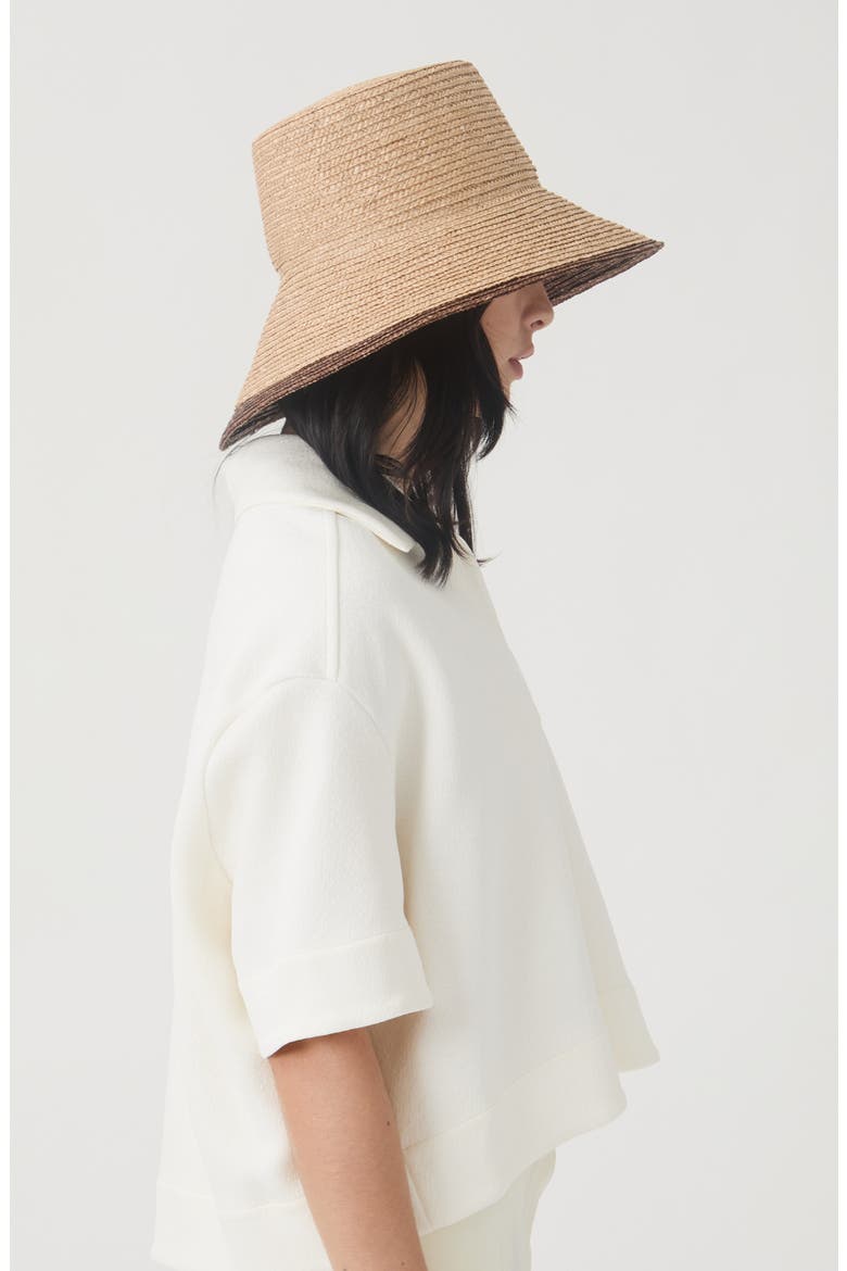 Annabelle UPF 50+ Wide Brim Straw Sun Hat, Alternate, color, CAMEL