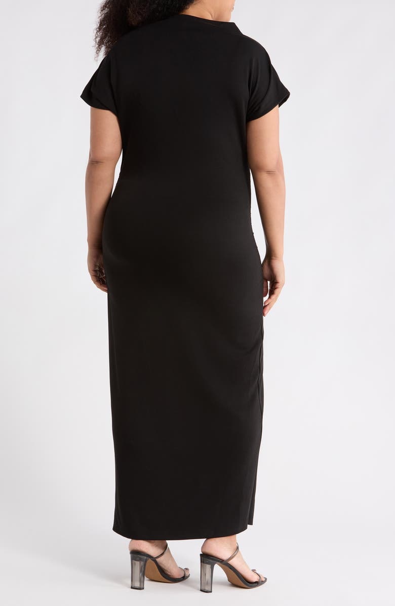 Renee C Off the Shoulder Ruched Dress, Alternate, color, Black