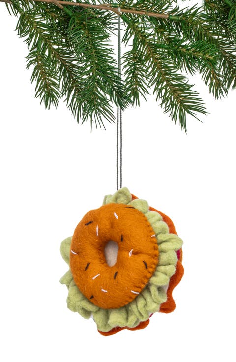 Bagel Felted Wool Ornament