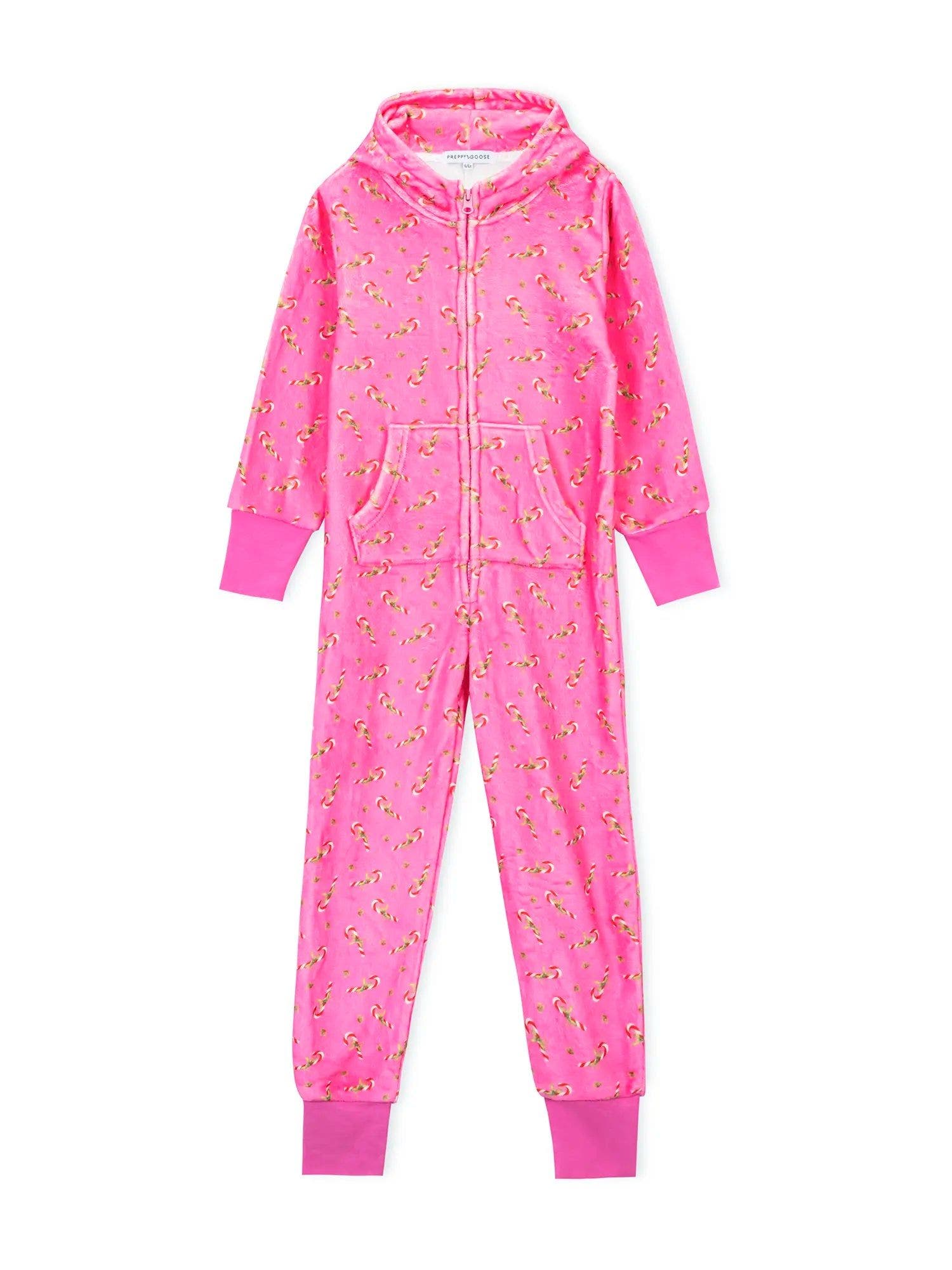 Preppy Goose Plush Candy Cane loungewear jumpsuit | Nordstrom