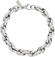 Ed Hardy Men's Stainless Steel Oval Link Rope Chain Bracelet