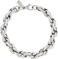 Ed Hardy Men's Stainless Steel Oval Link Rope Chain Bracelet