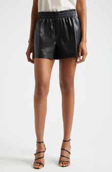 Alice + Olivia Richie Faux Leather Boxer Shorts