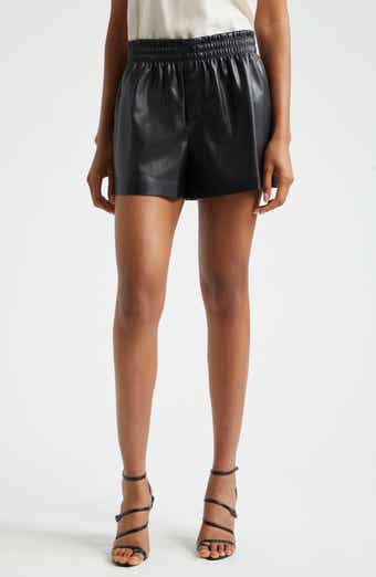 Alice + Olivia Richie Faux Leather Boxer Shorts