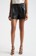 Alice + Olivia Richie Faux Leather Boxer Shorts