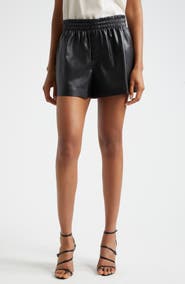 Alice + Olivia Richie Faux Leather Boxer Shorts
