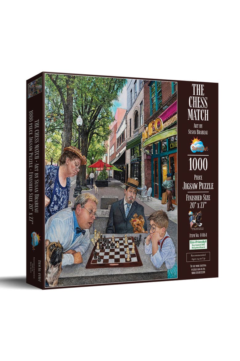 The Chess Match 1000 piece Jigsaw Puzzle for Adults, Main, color, Multicolor