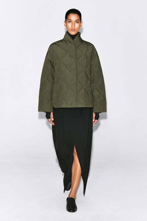 Shawl-Collar Quilted Jacket