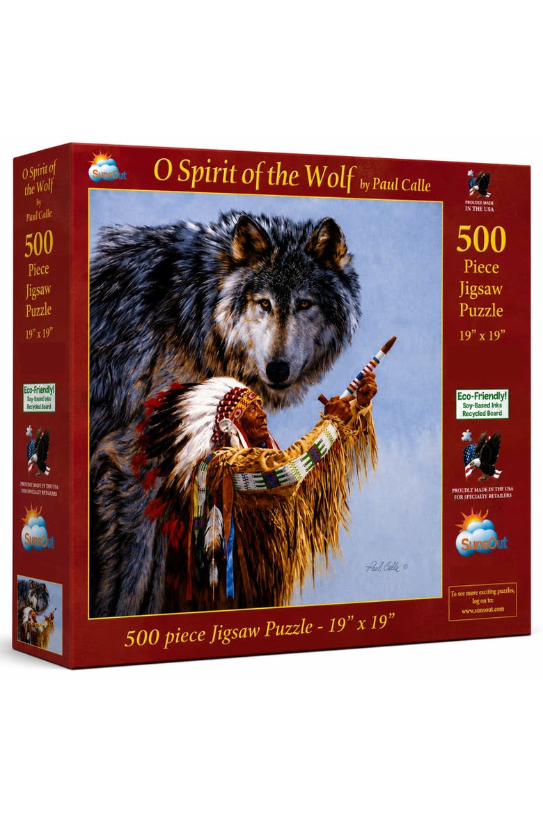 O Spirit of the Wolf 500 piece Jigsaw Puzzle for Adults, Main, color, Multicolor