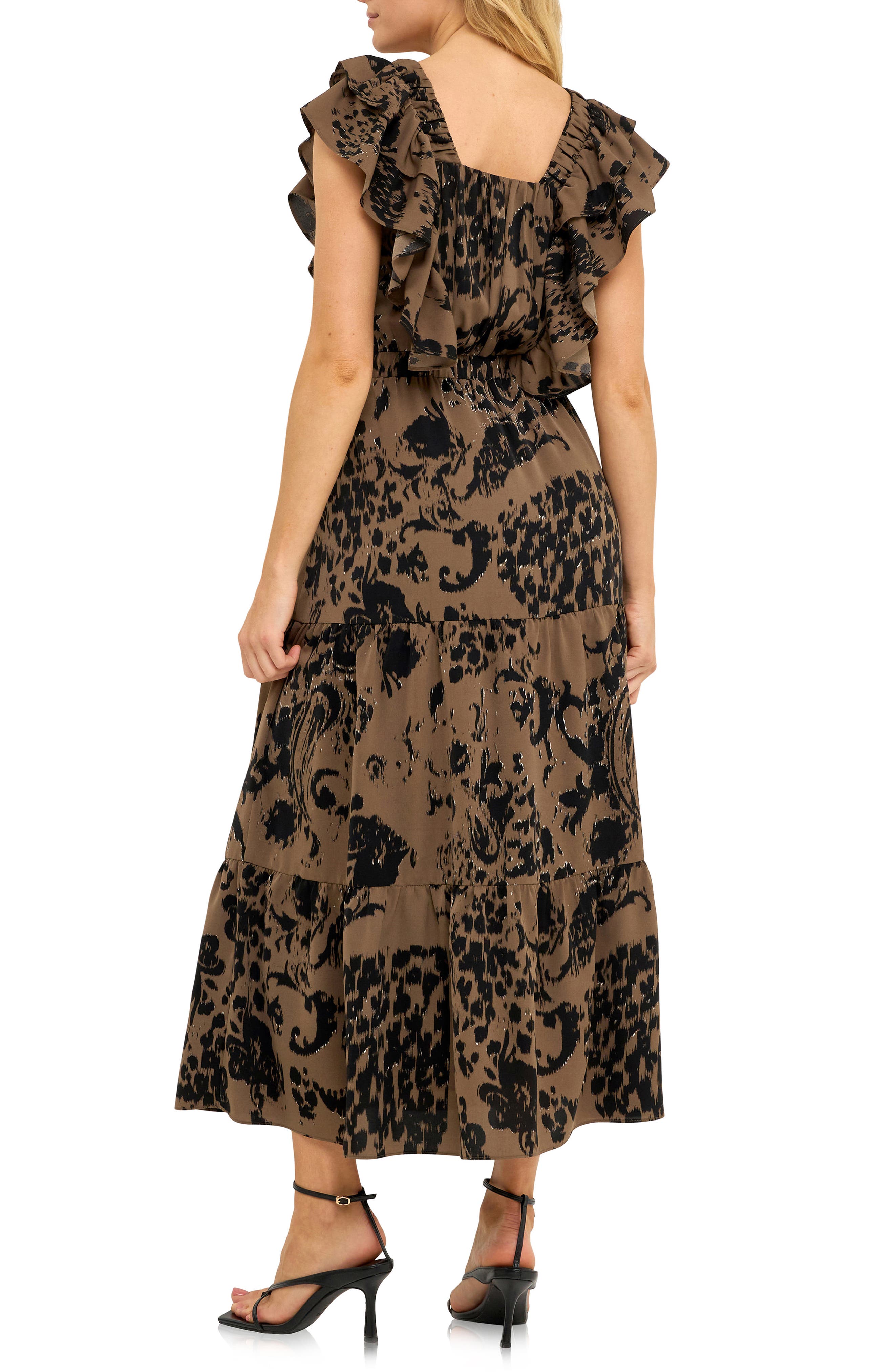 Metallic Abstract Animal Print Dress - image 2