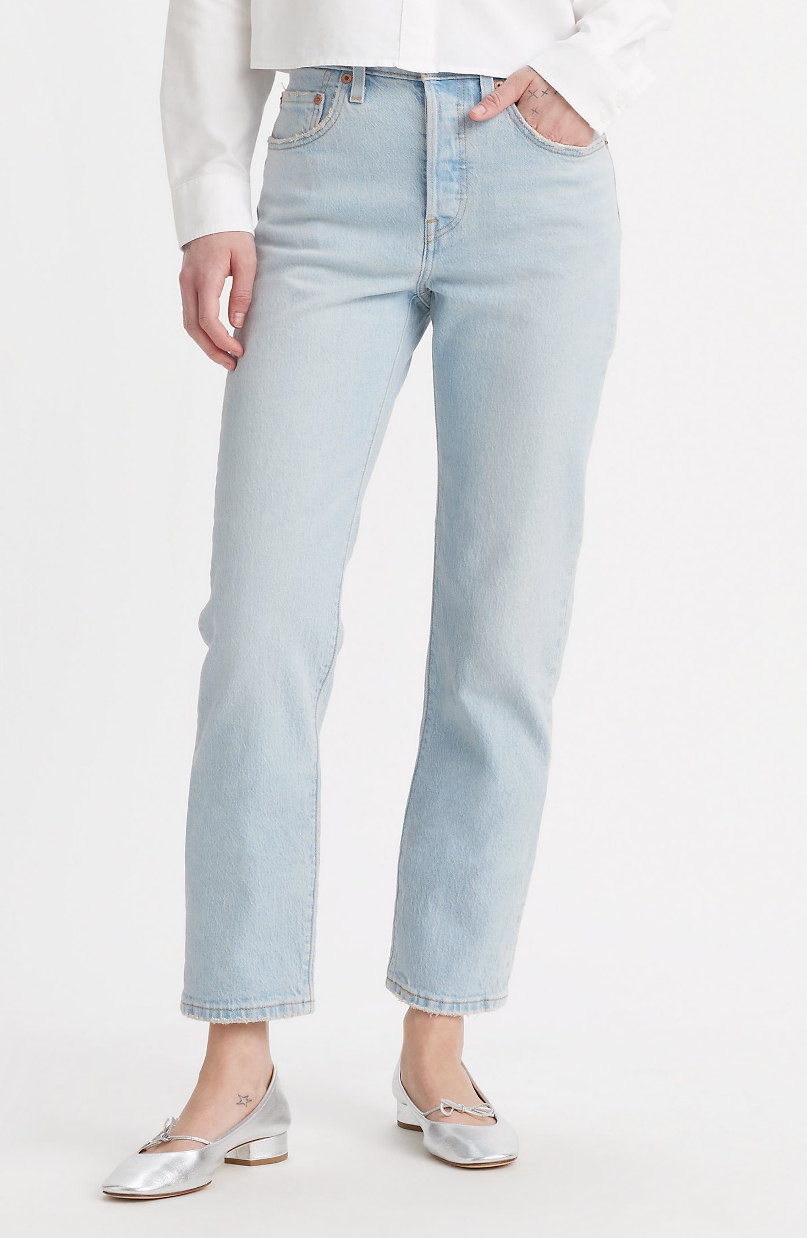 Levi's® 501® High Waist Crop Straight Leg Jeans | Nordstromrack