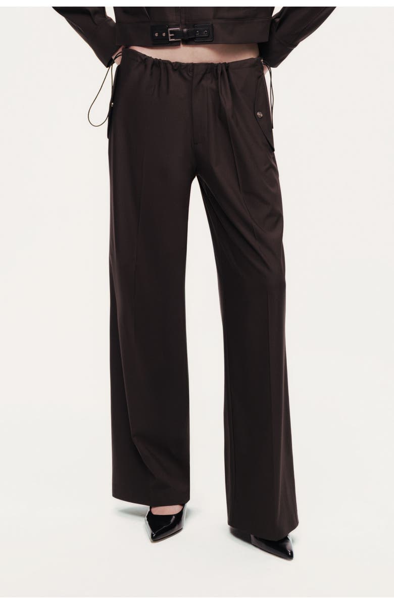Nocturne Relaxed Drawstring Wide-Leg Pants, Main, color, Dark Brown
